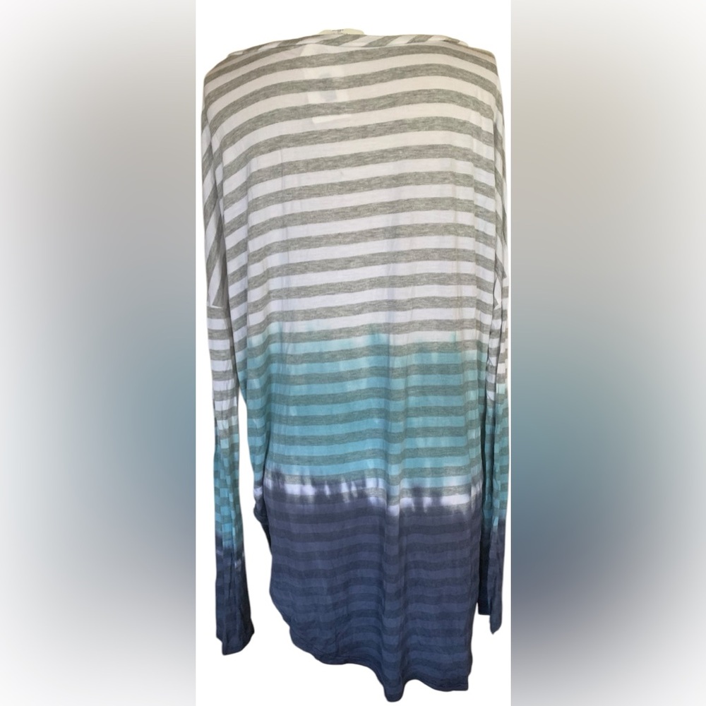 Peach Love California Multicolor Striped long sleeve Sleep Shirt - Picture 4 of 4